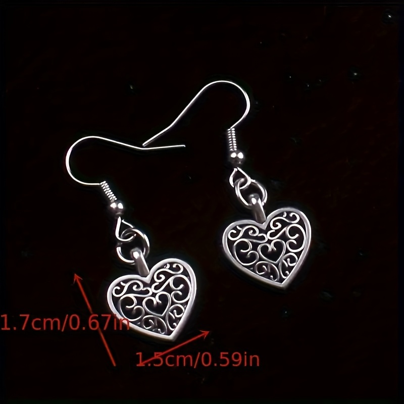 Women's S925 Sterling Silver Vintage Minimalist Heart Earrings
